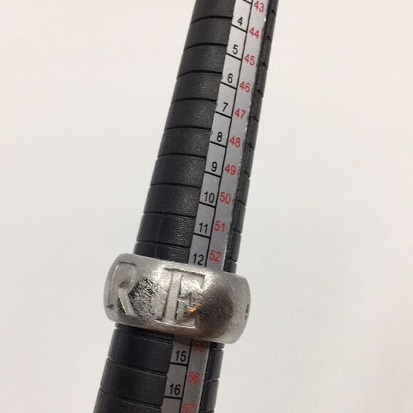 MOOBY AMORE silver tone textured chunky ring Sz 6.75 - Picture 11 of 16